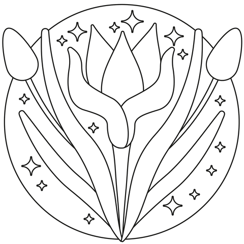 Spring Flower From Tulip Coloring Page